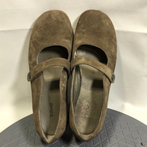 TEVA Mary Jane Shoes Size 7.5 Brown Walking Casual Comfort Snap Button #4028 - Picture 5 of 11